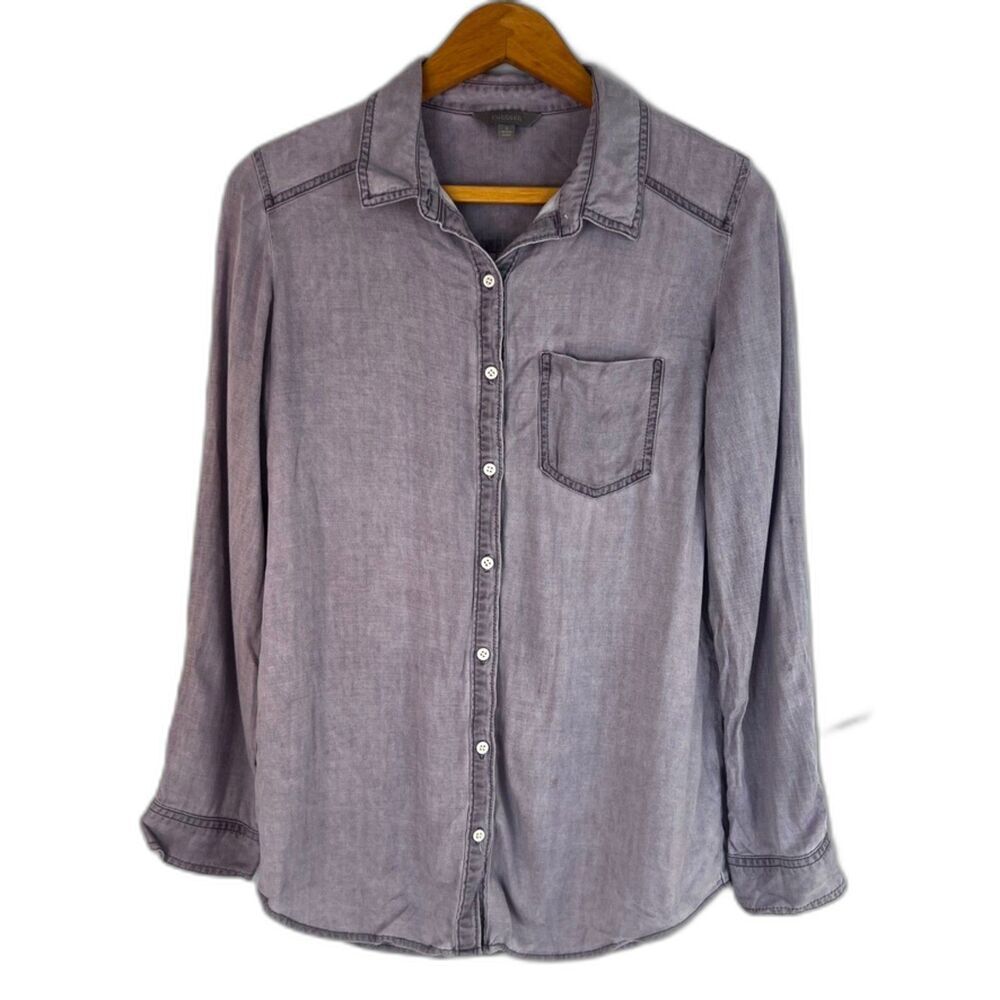 Rubbish Purple Stonewash Button Up Soft Country Core Shirt Size Small Muted